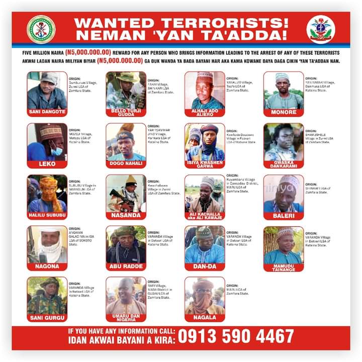 JUST-IN: Military Places N5m Each On 19 Wanted Terrorists